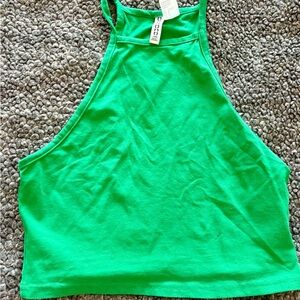 H&M Bright Green Halter Crop Top. Size Medium. BNWOT.